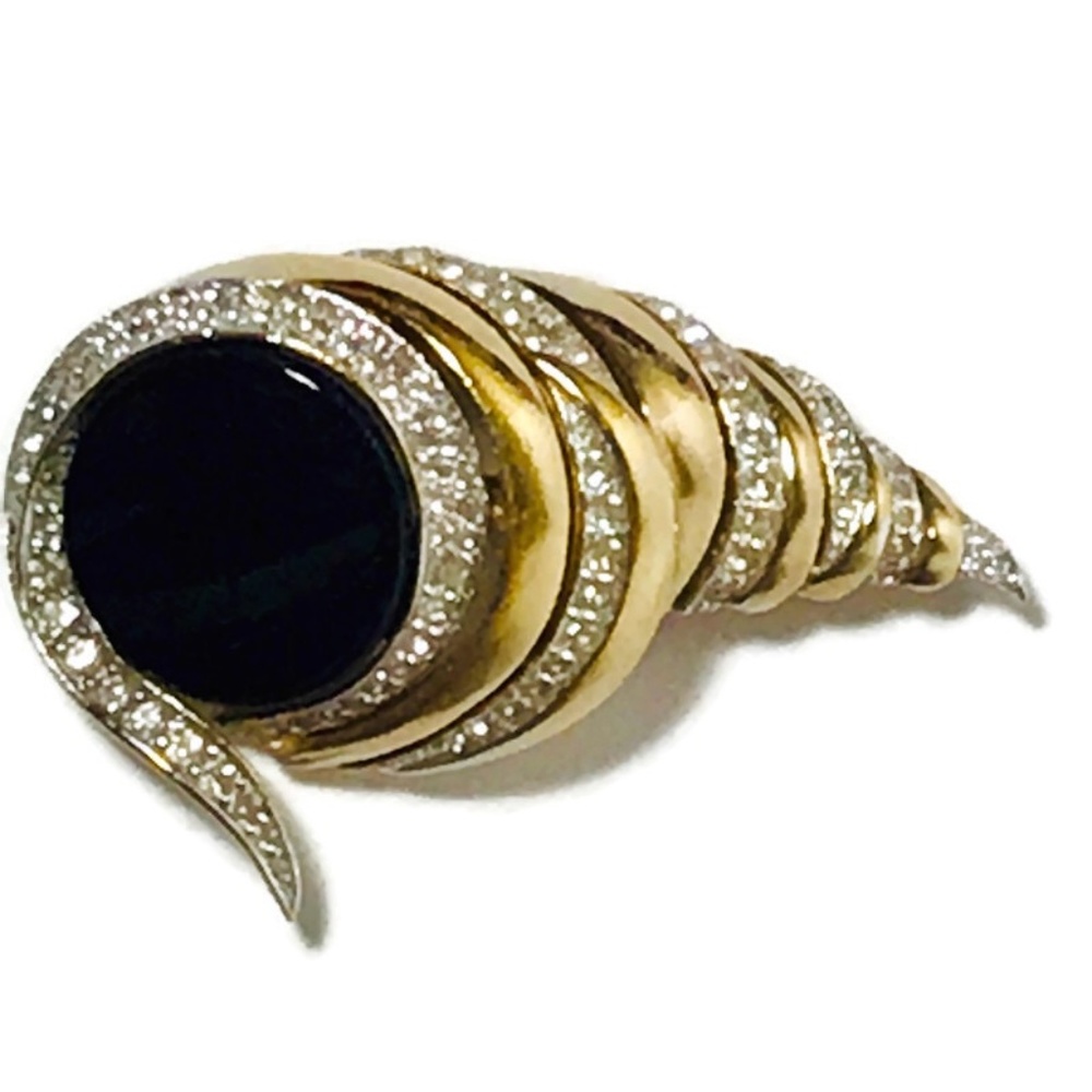 VTG Mid Century PANETTA Glass Rhinestone Brooch